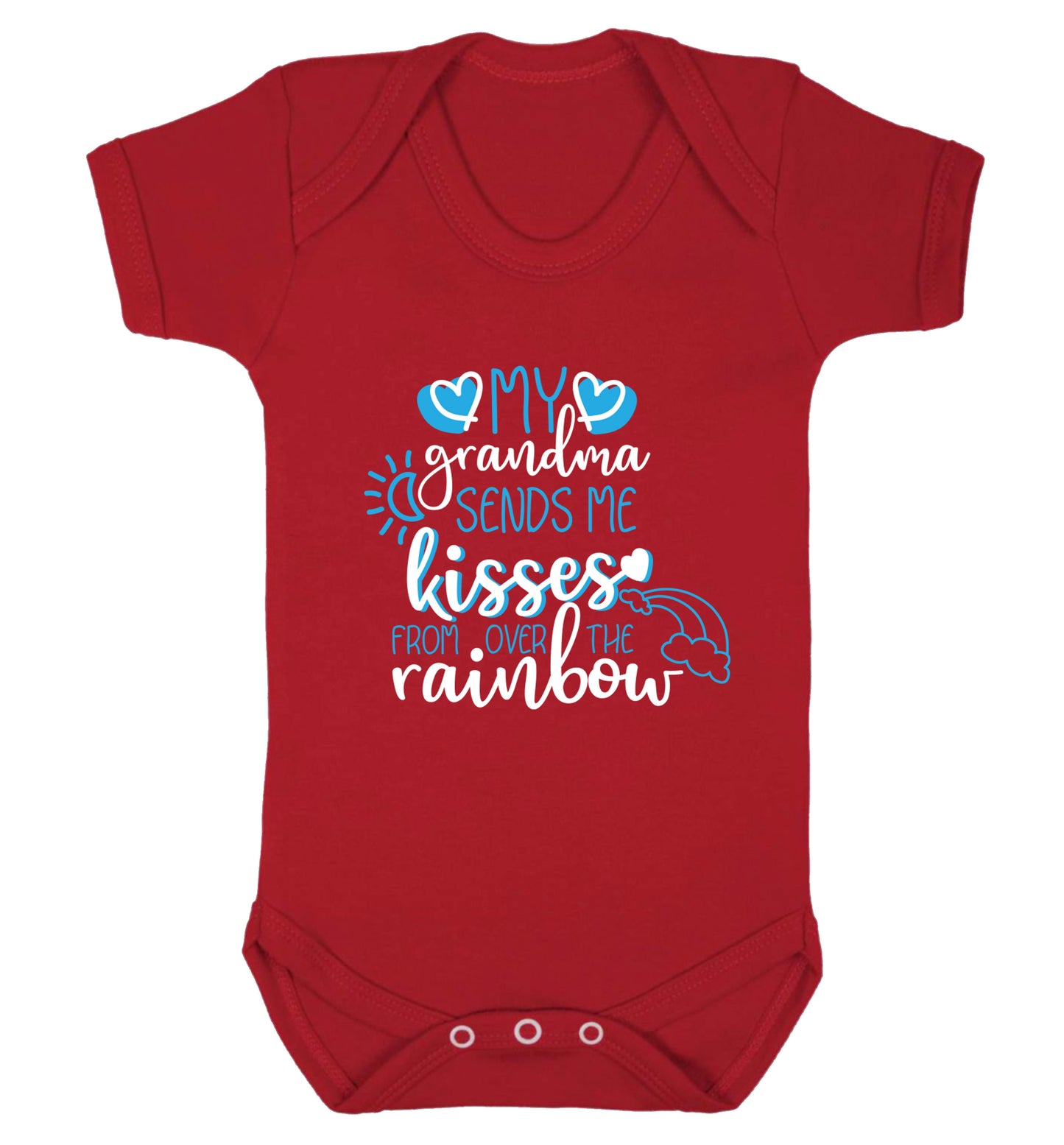 My grandma sends me kisses from over the rainbow Baby Vest red 18-24 months