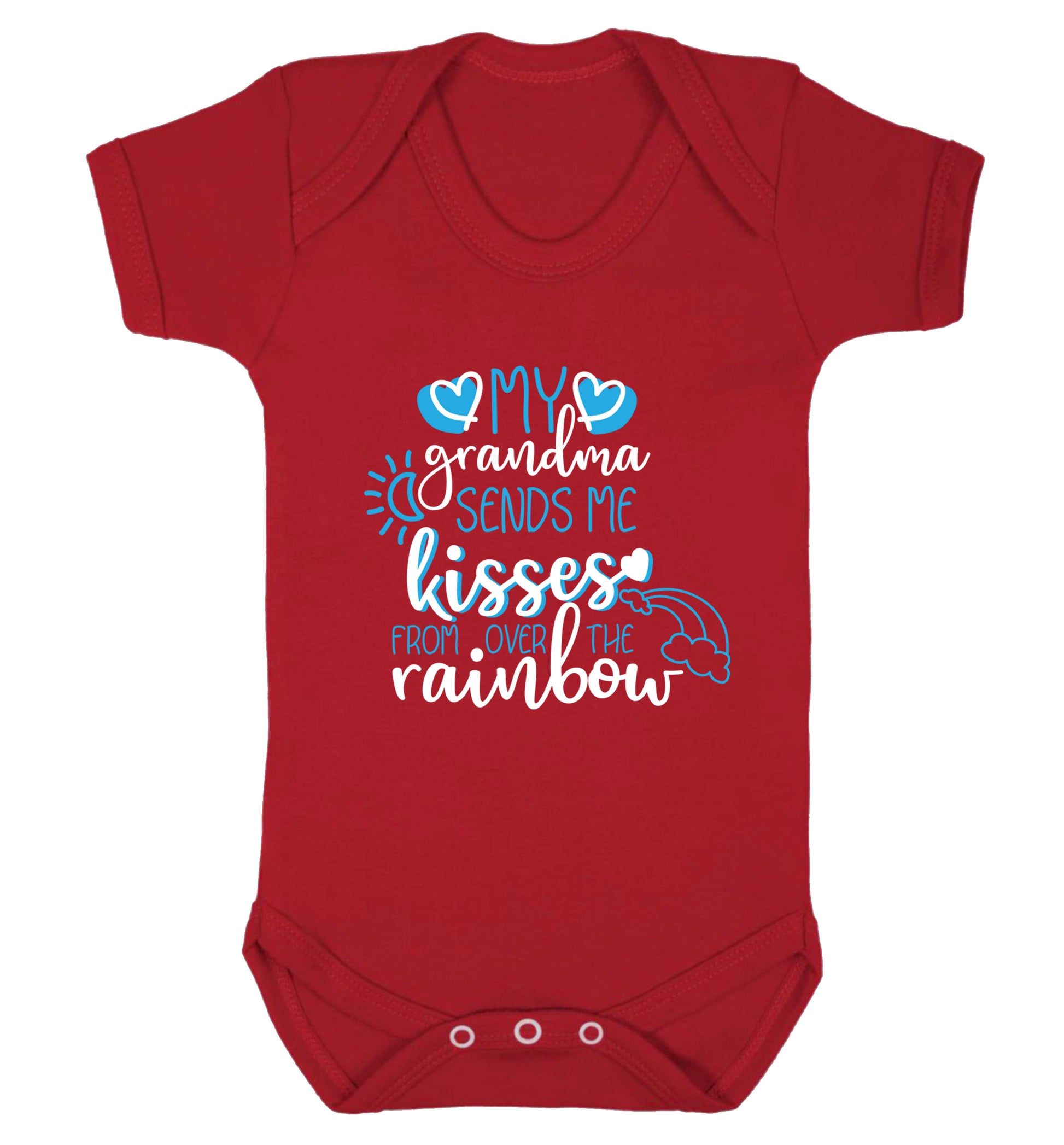My grandma sends me kisses from over the rainbow Baby Vest red 18-24 months