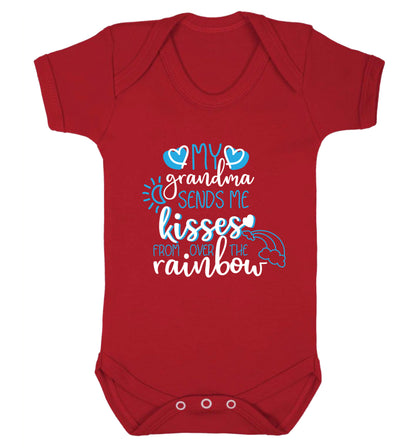 My grandma sends me kisses from over the rainbow Baby Vest red 18-24 months