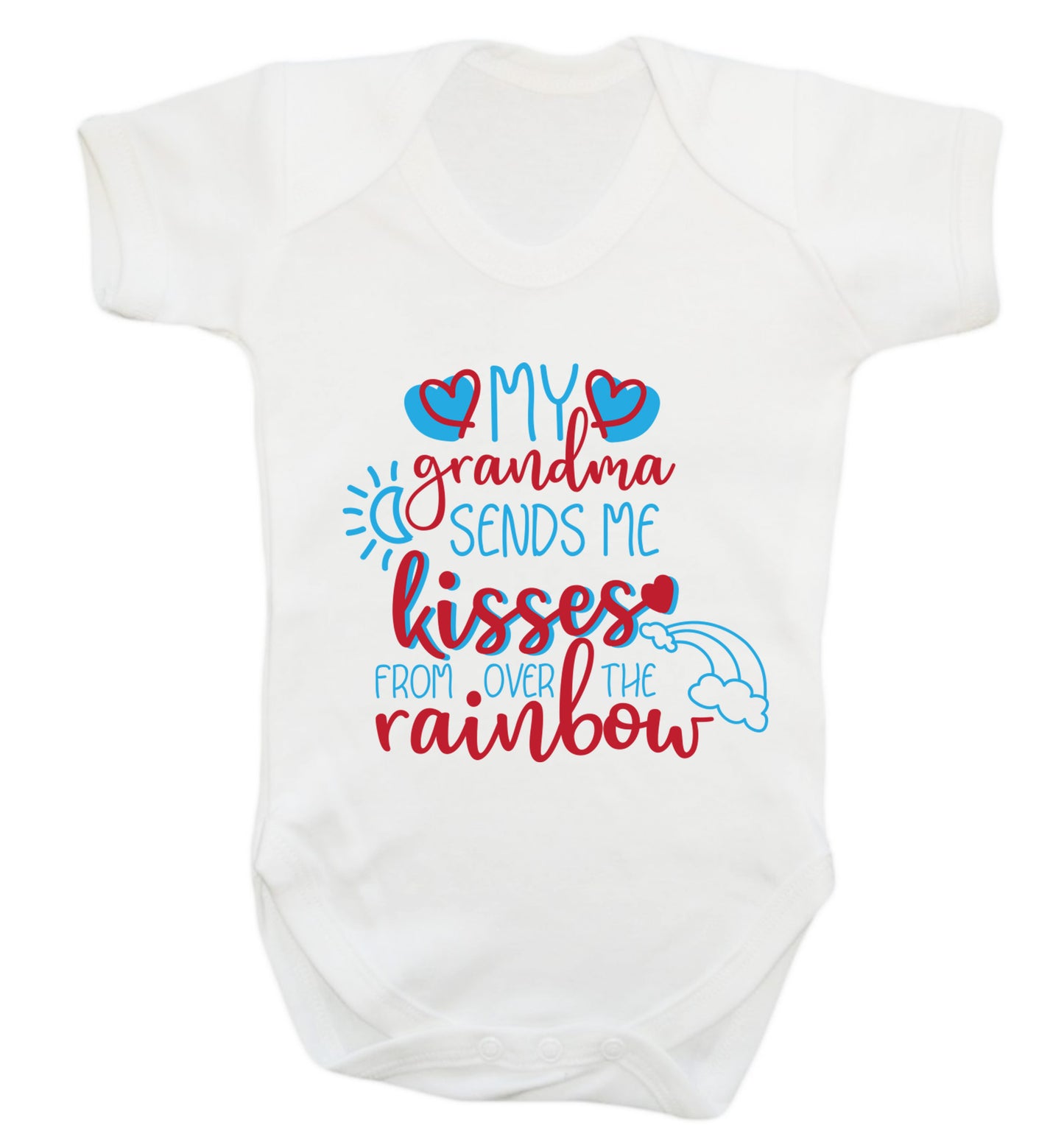 My grandma sends me kisses from over the rainbow Baby Vest white 18-24 months