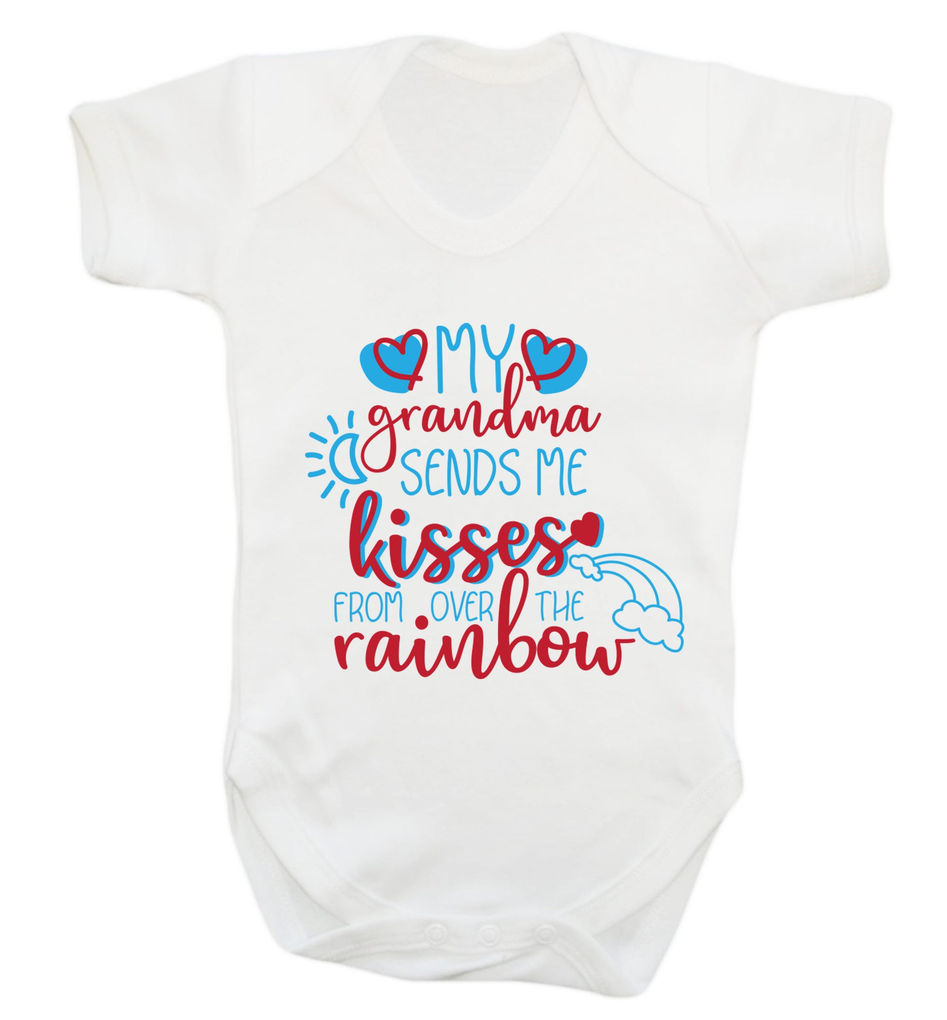 My grandma sends me kisses from over the rainbow Baby Vest white 18-24 months