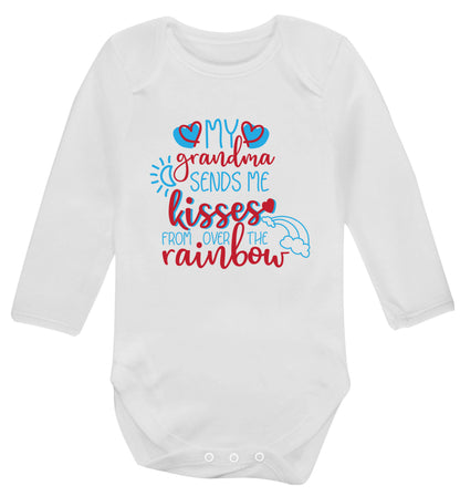 My grandma sends me kisses from over the rainbow Baby Vest long sleeved white 6-12 months