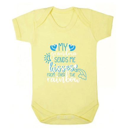 My grandma sends me kisses from over the rainbow Baby Vest pale yellow 18-24 months