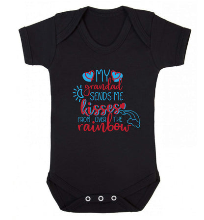 My grandad sends me kisses from over the rainbow Baby Vest black 18-24 months