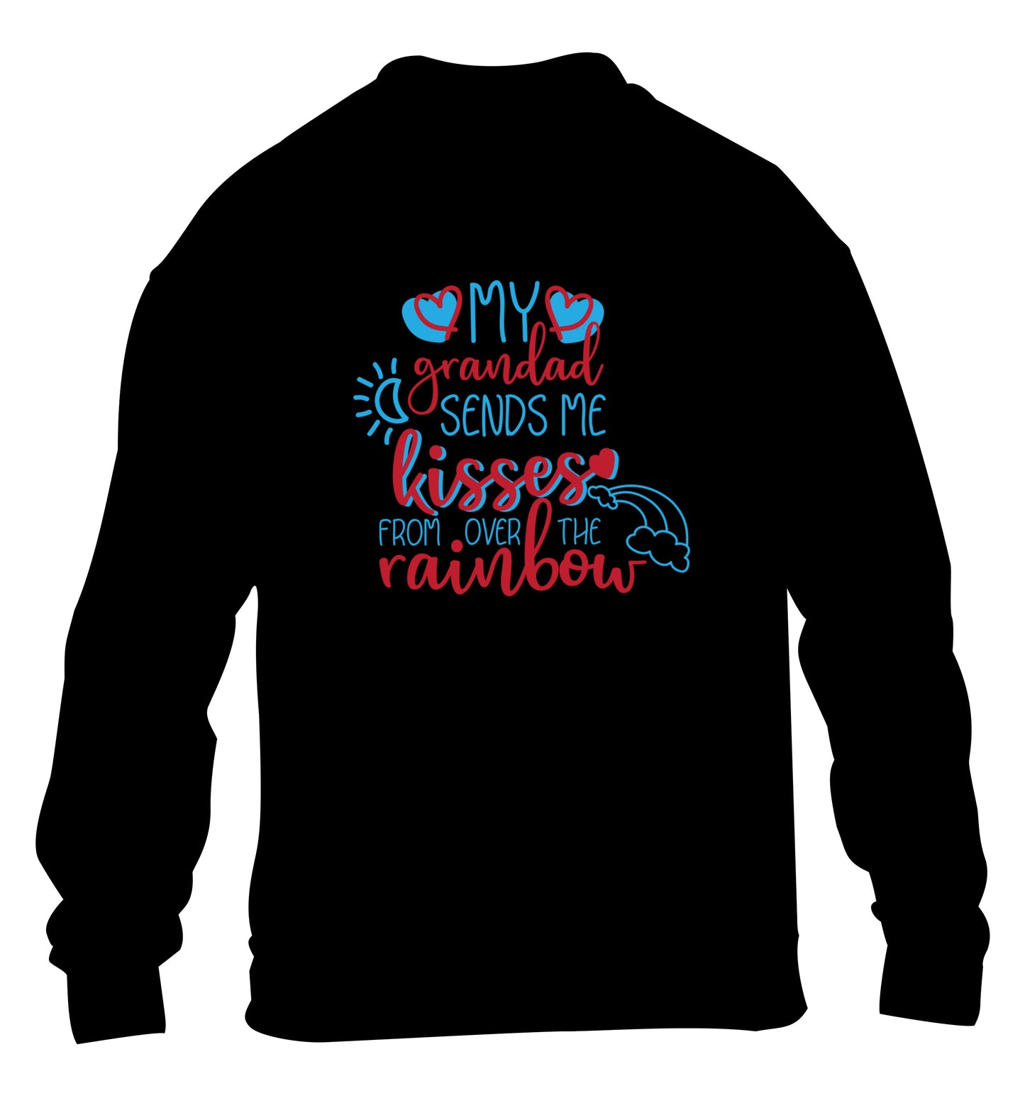 My grandad sends me kisses from over the rainbow children's black sweater 12-13 Years