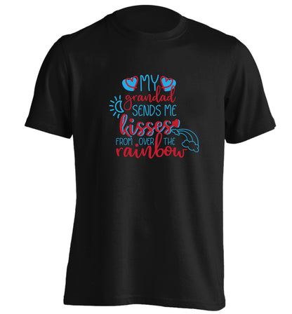 My grandad sends me kisses from over the rainbow adults unisex black Tshirt 2XL