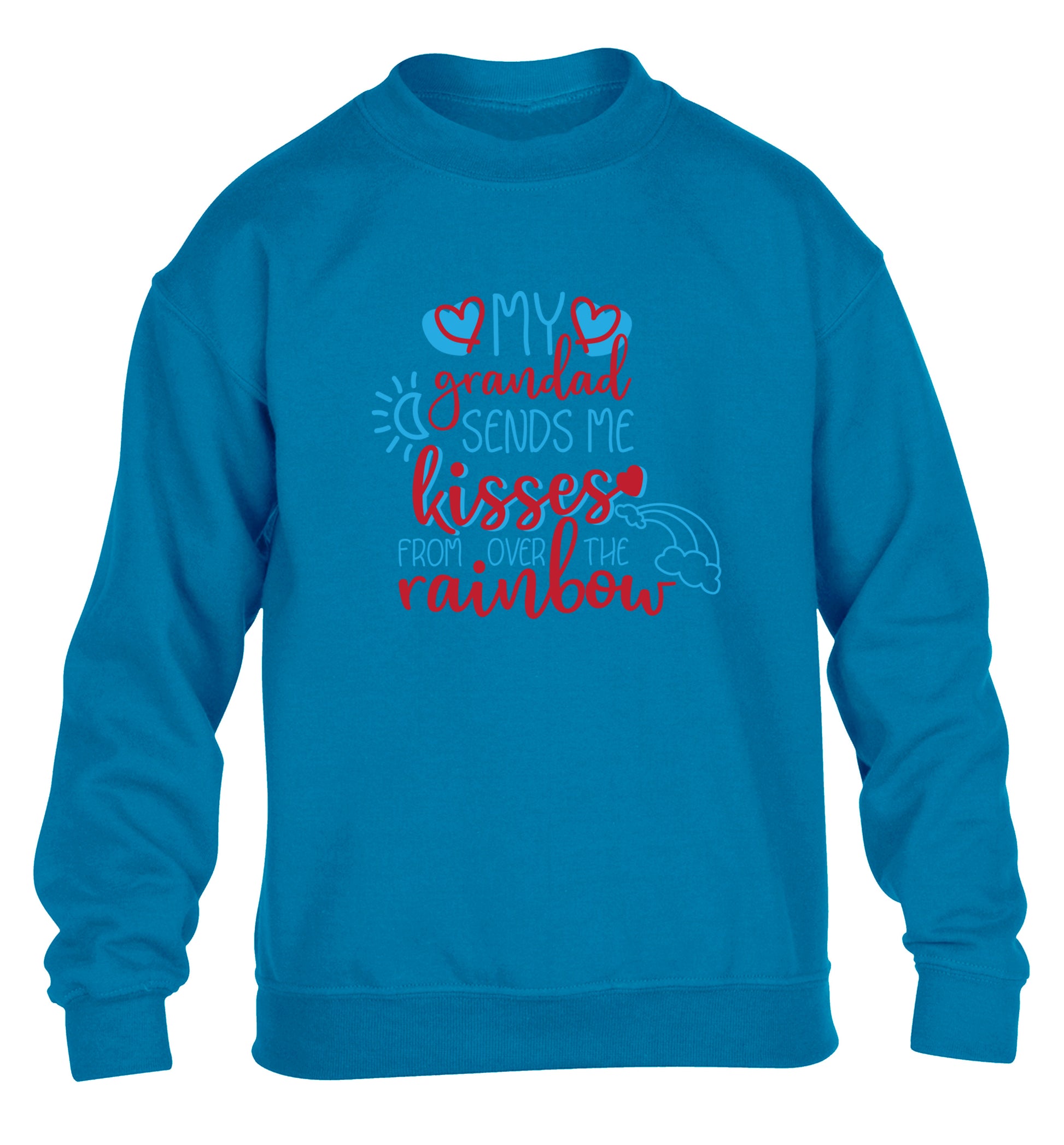 My grandad sends me kisses from over the rainbow children's blue sweater 12-13 Years