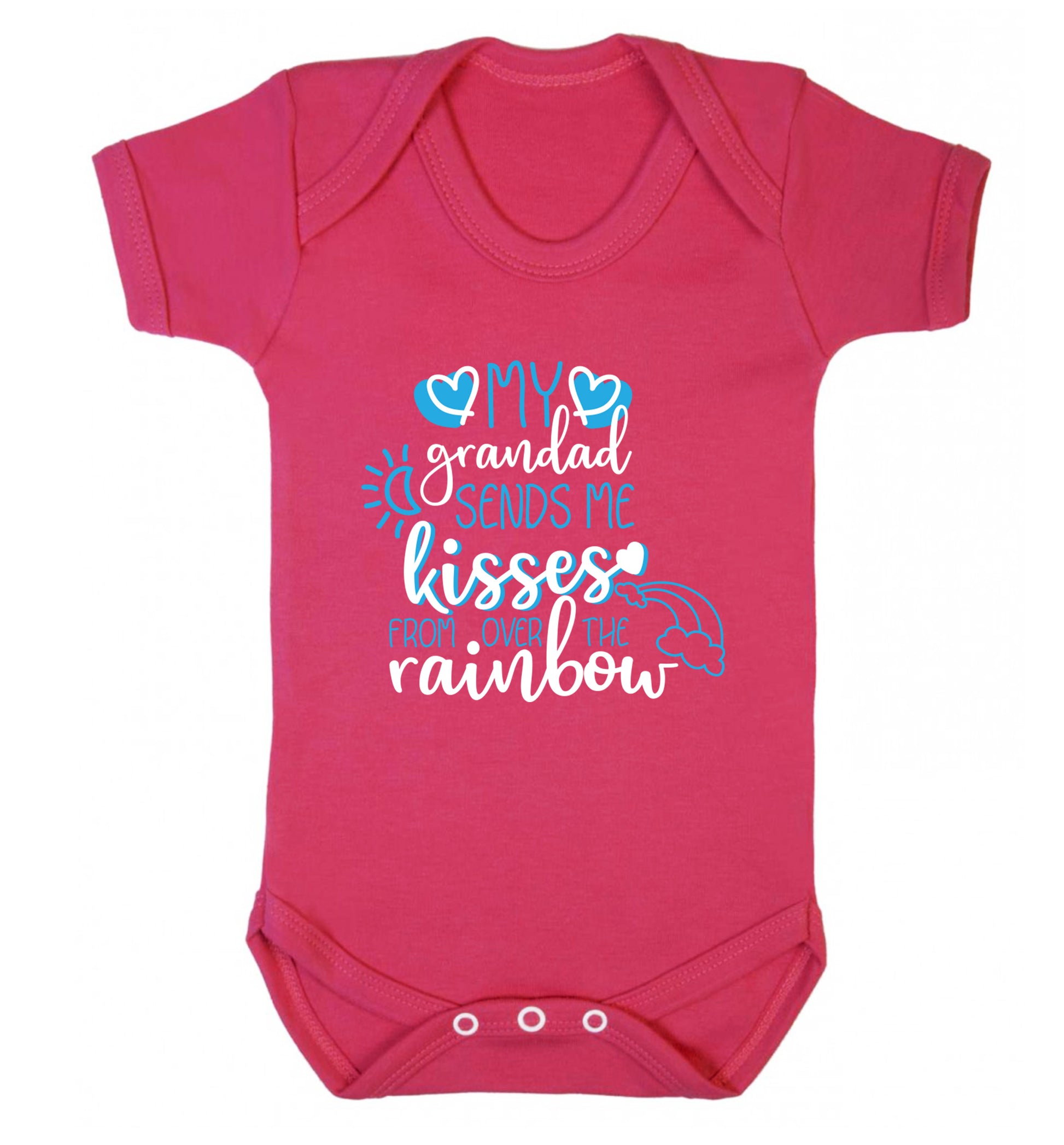 My grandad sends me kisses from over the rainbow Baby Vest dark pink 18-24 months