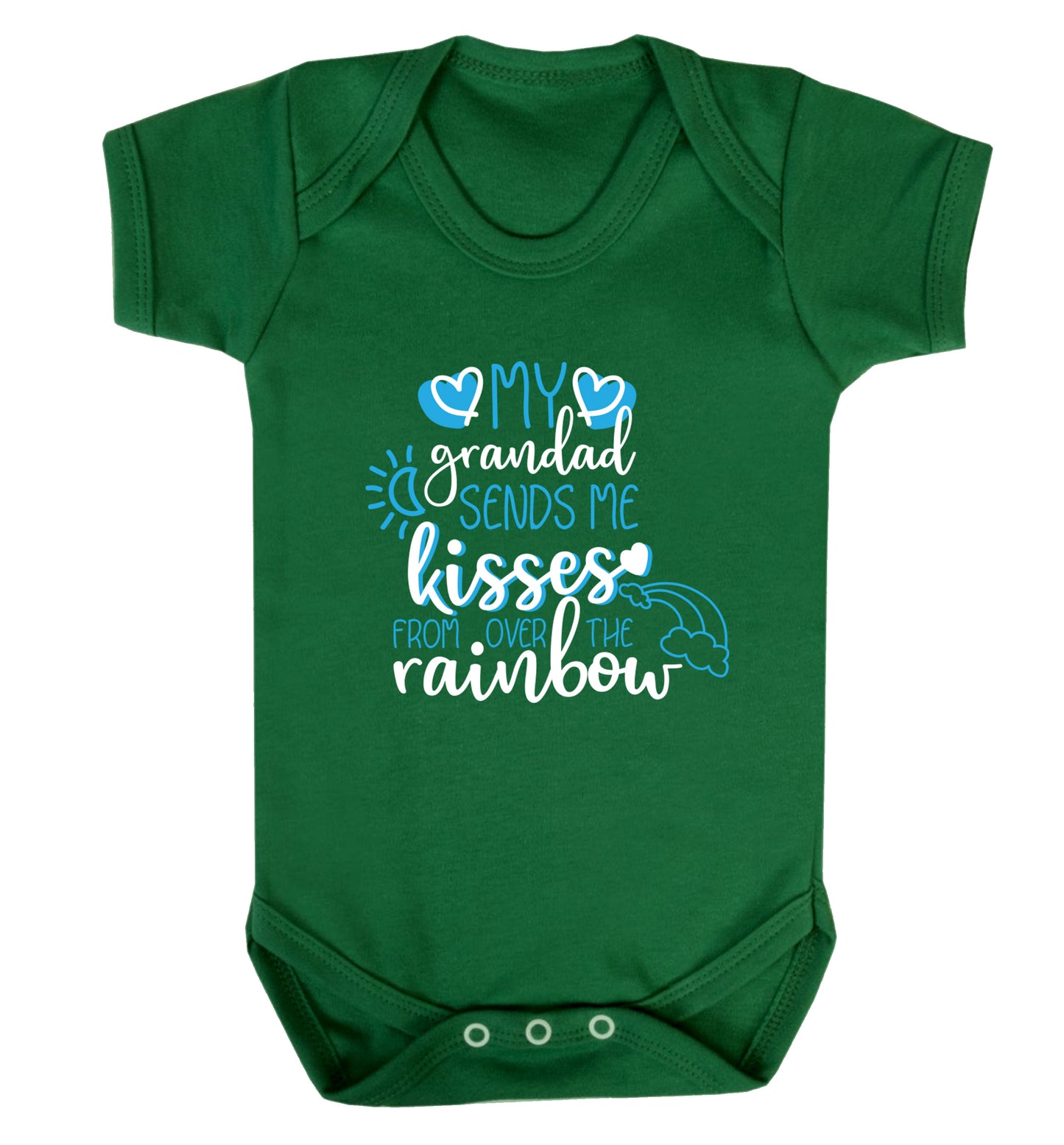 My grandad sends me kisses from over the rainbow Baby Vest green 18-24 months