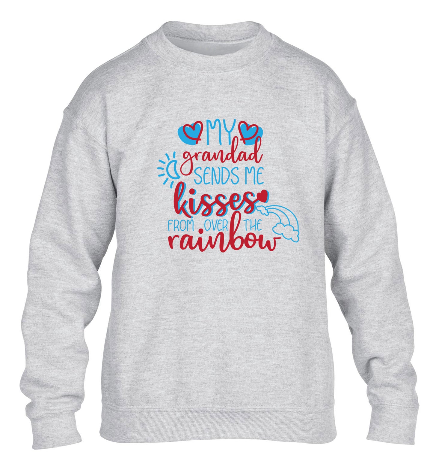 My grandad sends me kisses from over the rainbow children's grey sweater 12-13 Years