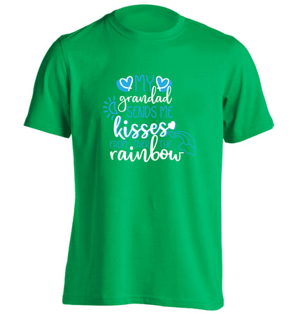 My grandad sends me kisses from over the rainbow adults unisex green Tshirt 2XL