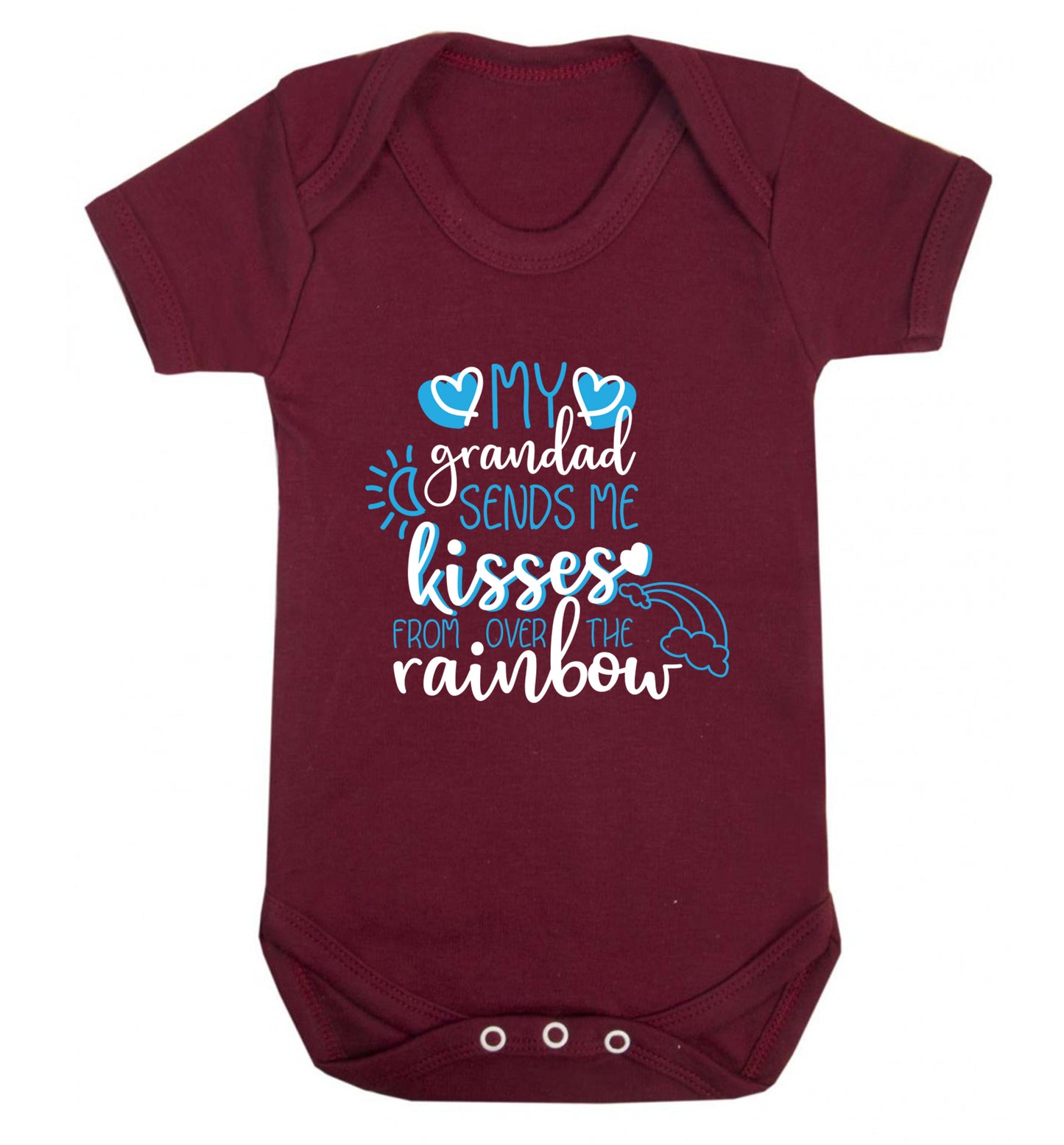 My grandad sends me kisses from over the rainbow Baby Vest maroon 18-24 months