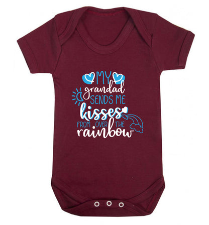 My grandad sends me kisses from over the rainbow Baby Vest maroon 18-24 months