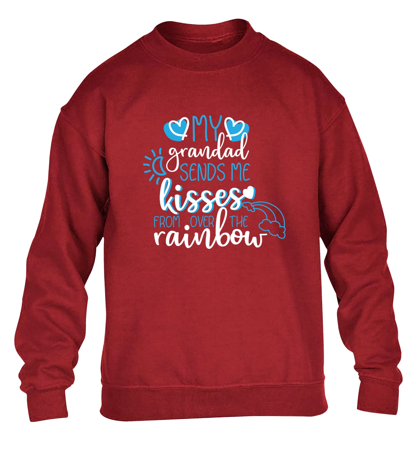 My grandad sends me kisses from over the rainbow children's grey sweater 12-13 Years