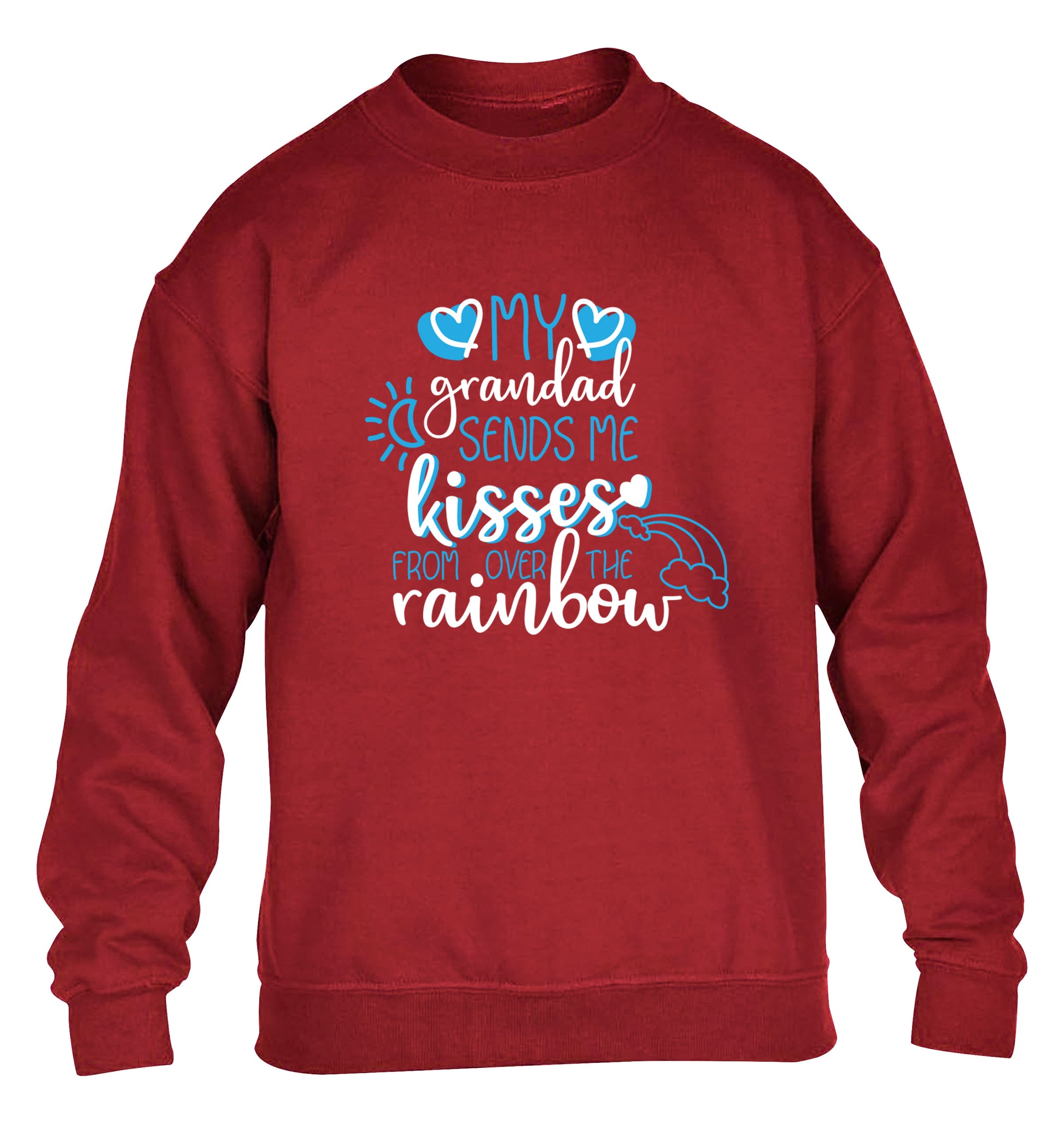 My grandad sends me kisses from over the rainbow children's grey sweater 12-13 Years