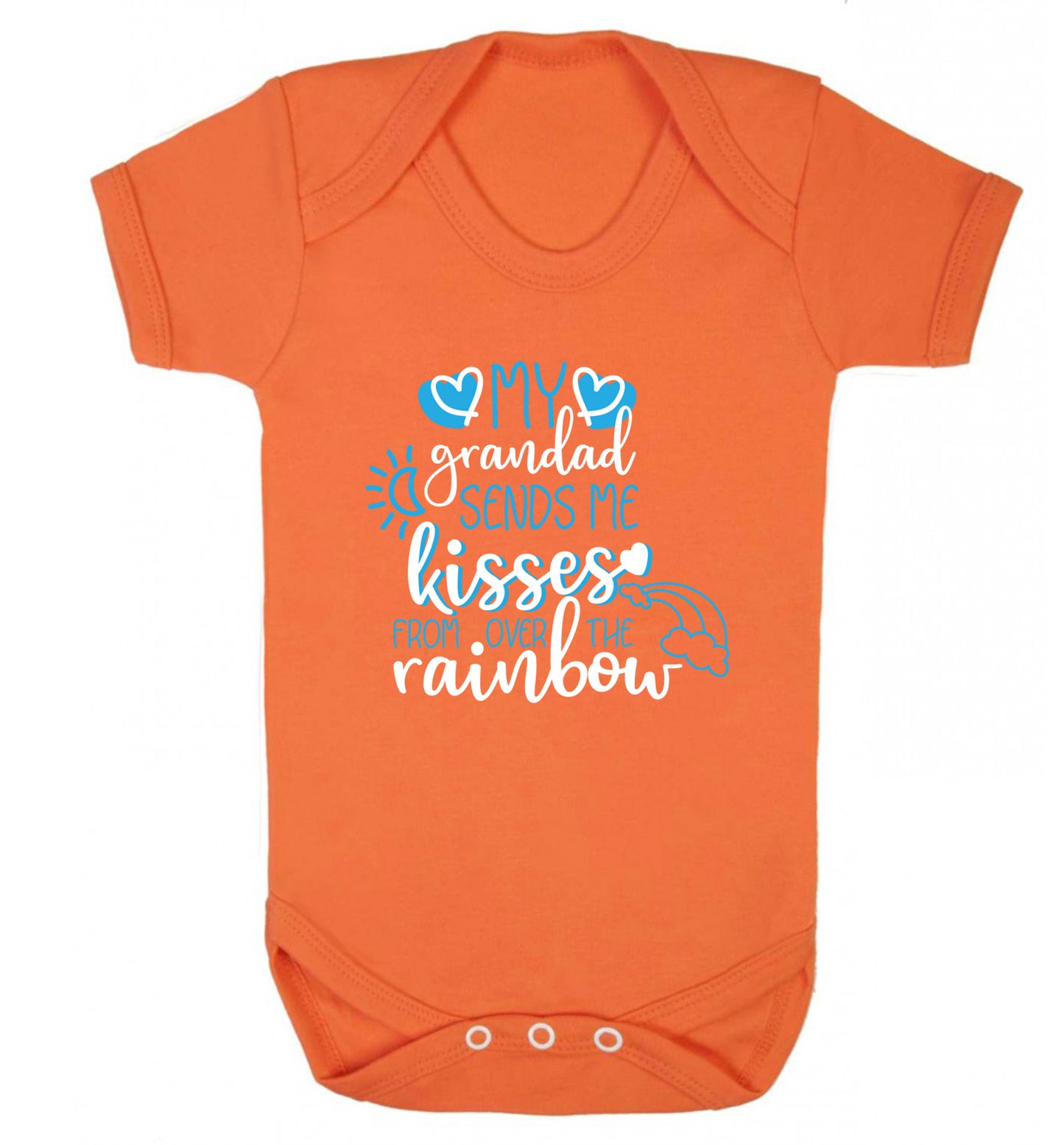 My grandad sends me kisses from over the rainbow Baby Vest orange 18-24 months