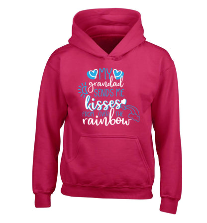 My grandad sends me kisses from over the rainbow children's pink hoodie 12-13 Years