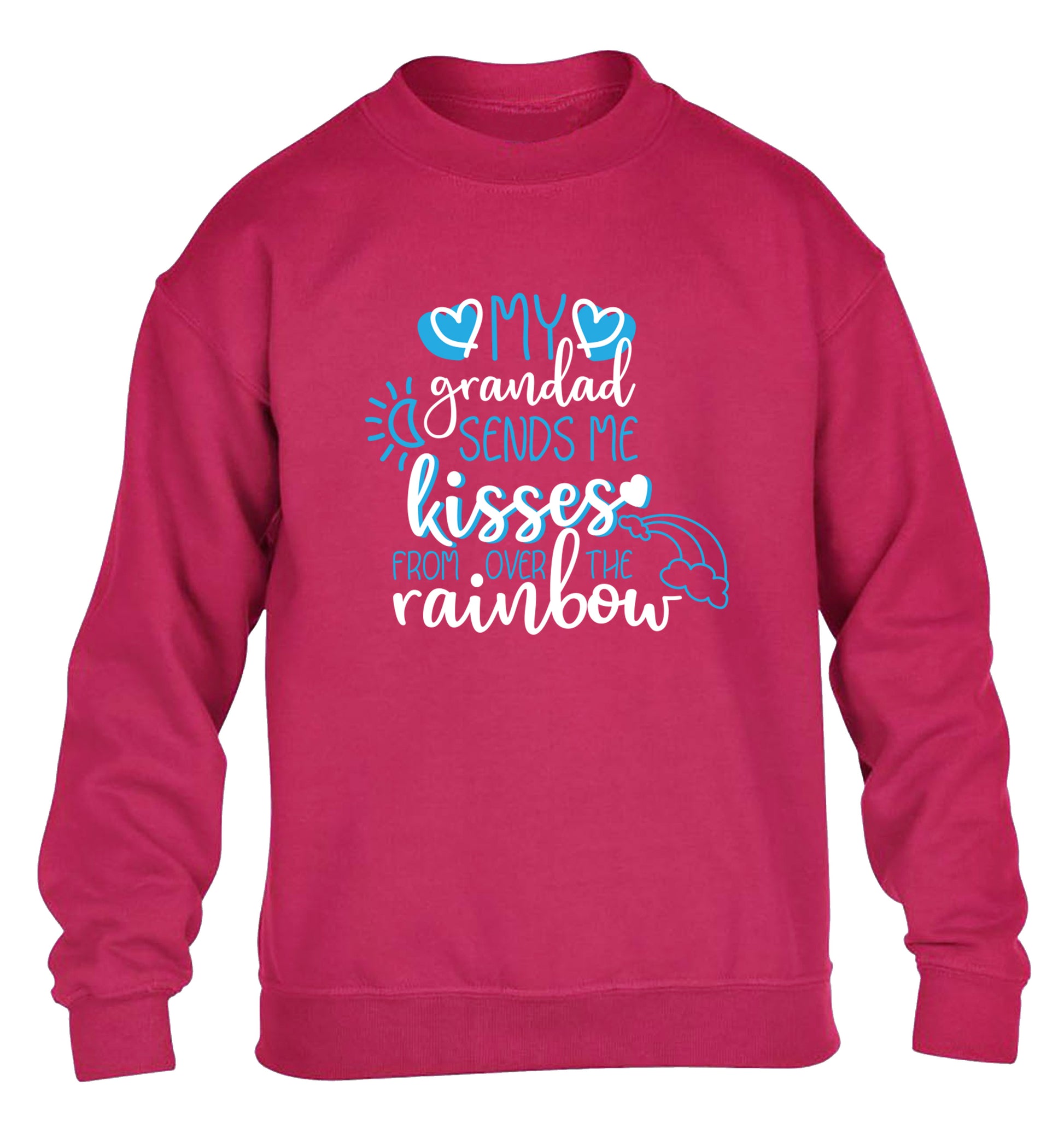 My grandad sends me kisses from over the rainbow children's pink sweater 12-13 Years