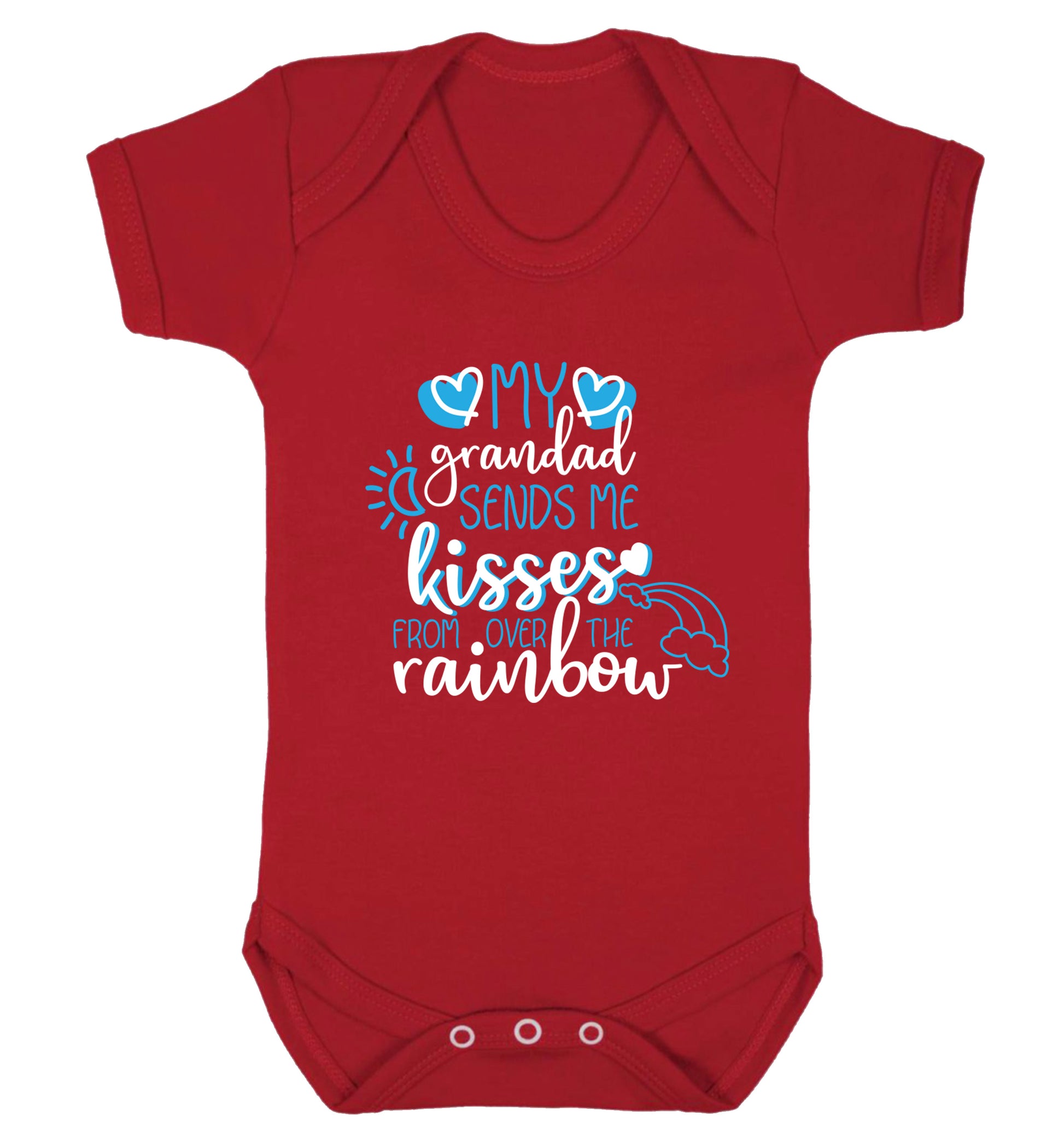 My grandad sends me kisses from over the rainbow Baby Vest red 18-24 months