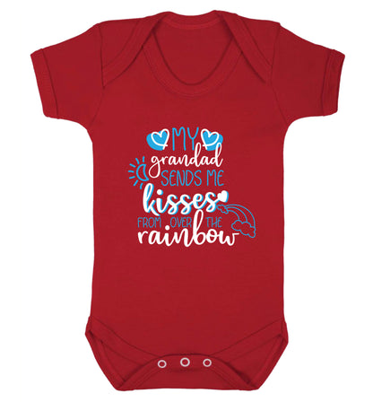 My grandad sends me kisses from over the rainbow Baby Vest red 18-24 months