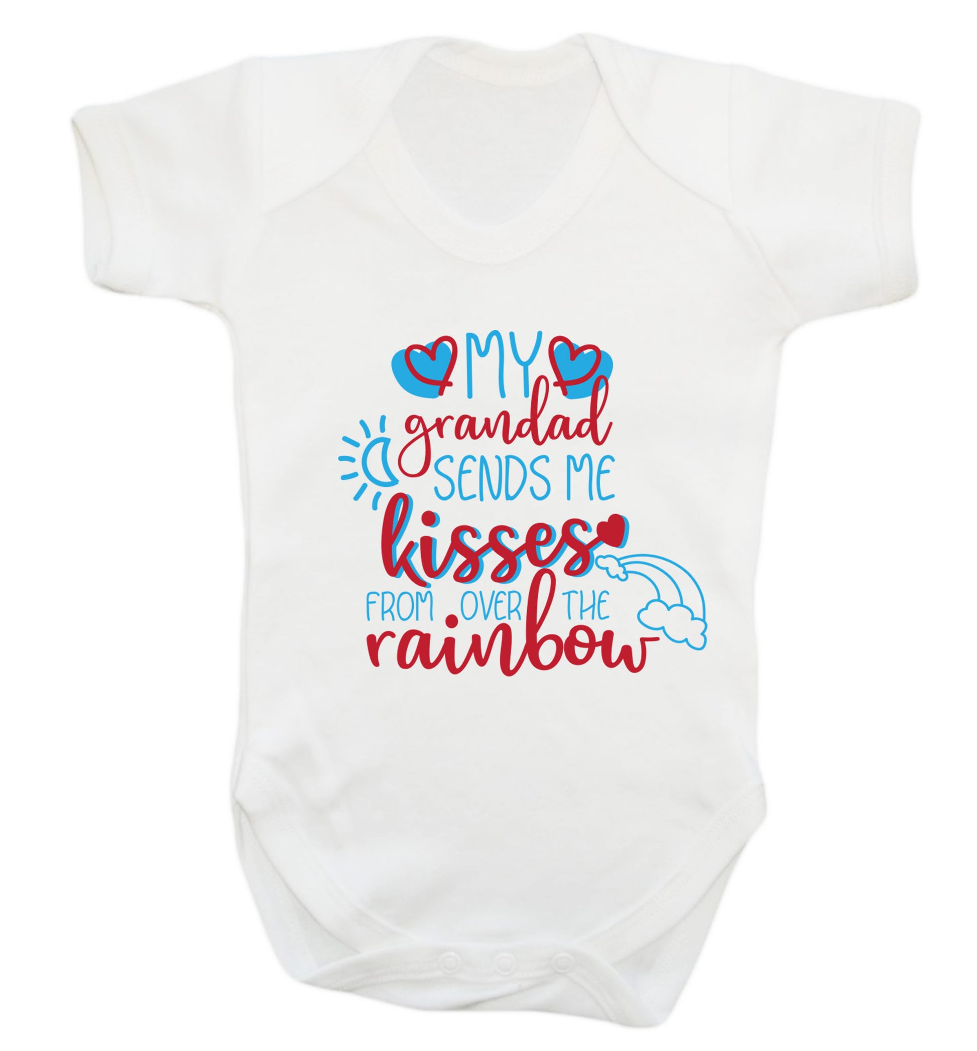 My grandad sends me kisses from over the rainbow Baby Vest white 18-24 months