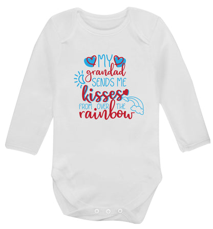 My grandad sends me kisses from over the rainbow Baby Vest long sleeved white 6-12 months