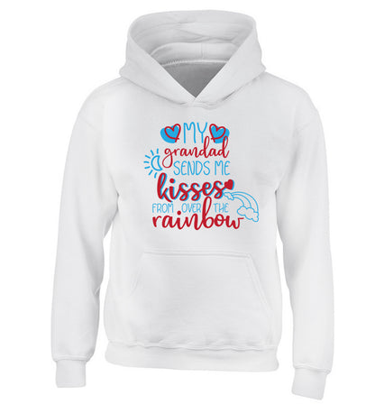 My grandad sends me kisses from over the rainbow children's white hoodie 12-13 Years