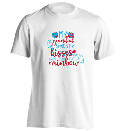 My grandad sends me kisses from over the rainbow adults unisex white Tshirt 2XL