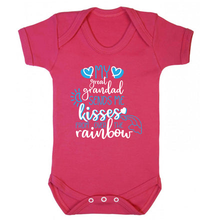 My great grandad sends me kisses from over the rainbow Baby Vest dark pink 18-24 months