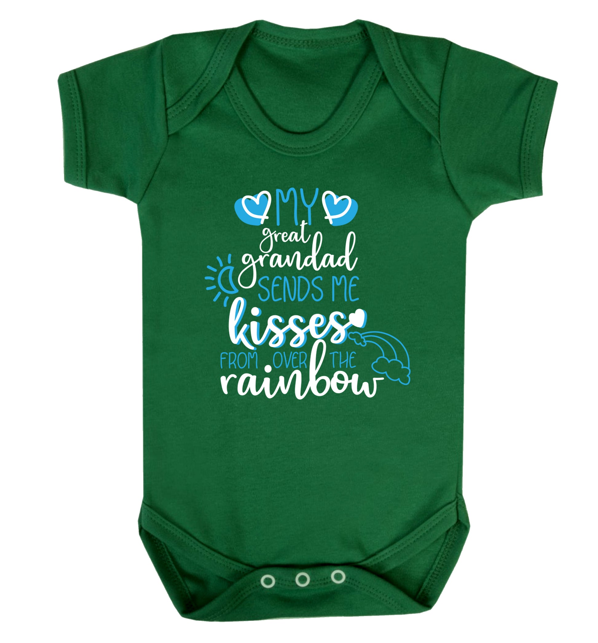 My great grandad sends me kisses from over the rainbow Baby Vest green 18-24 months