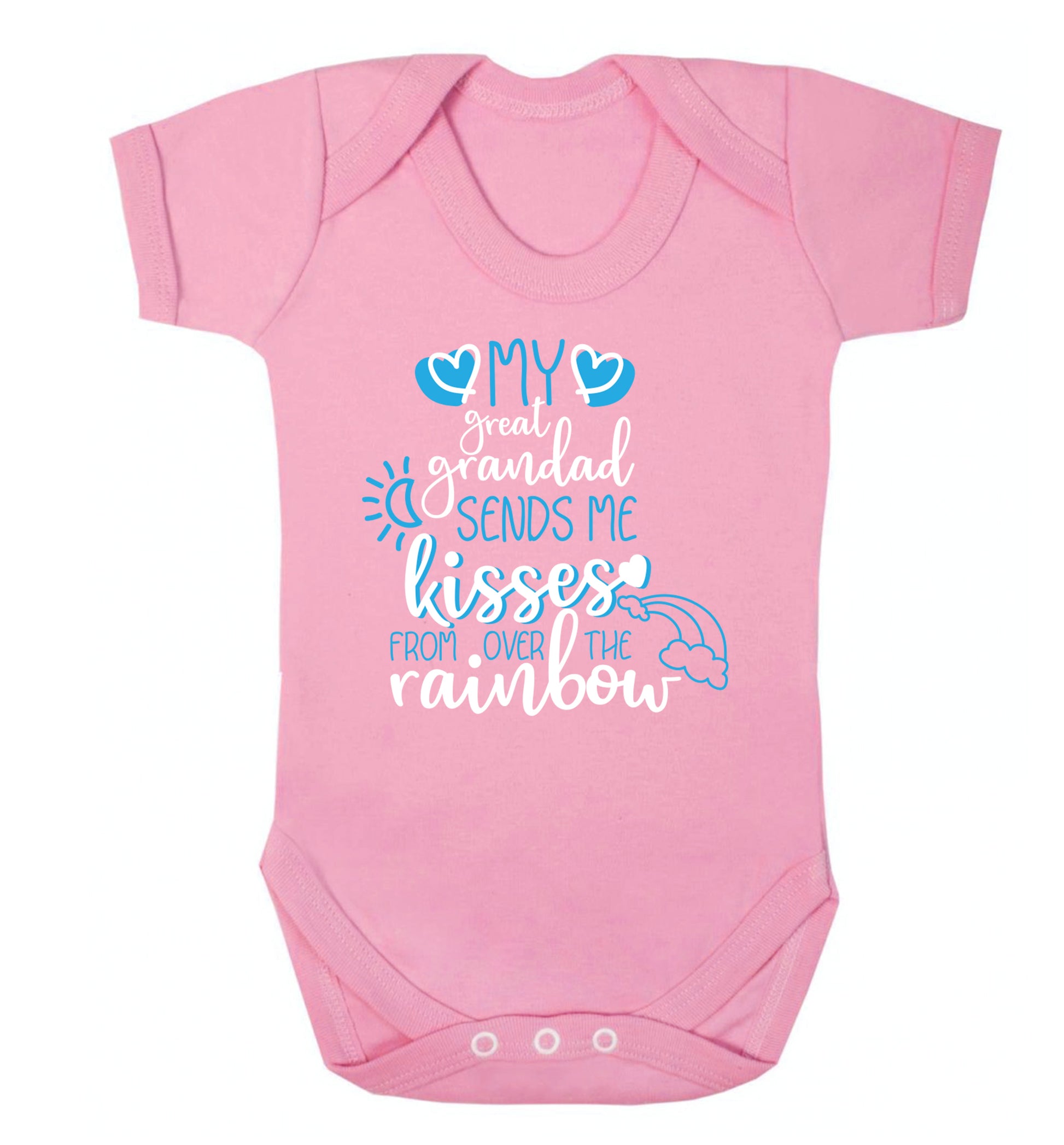 My great grandad sends me kisses from over the rainbow Baby Vest pale pink 18-24 months