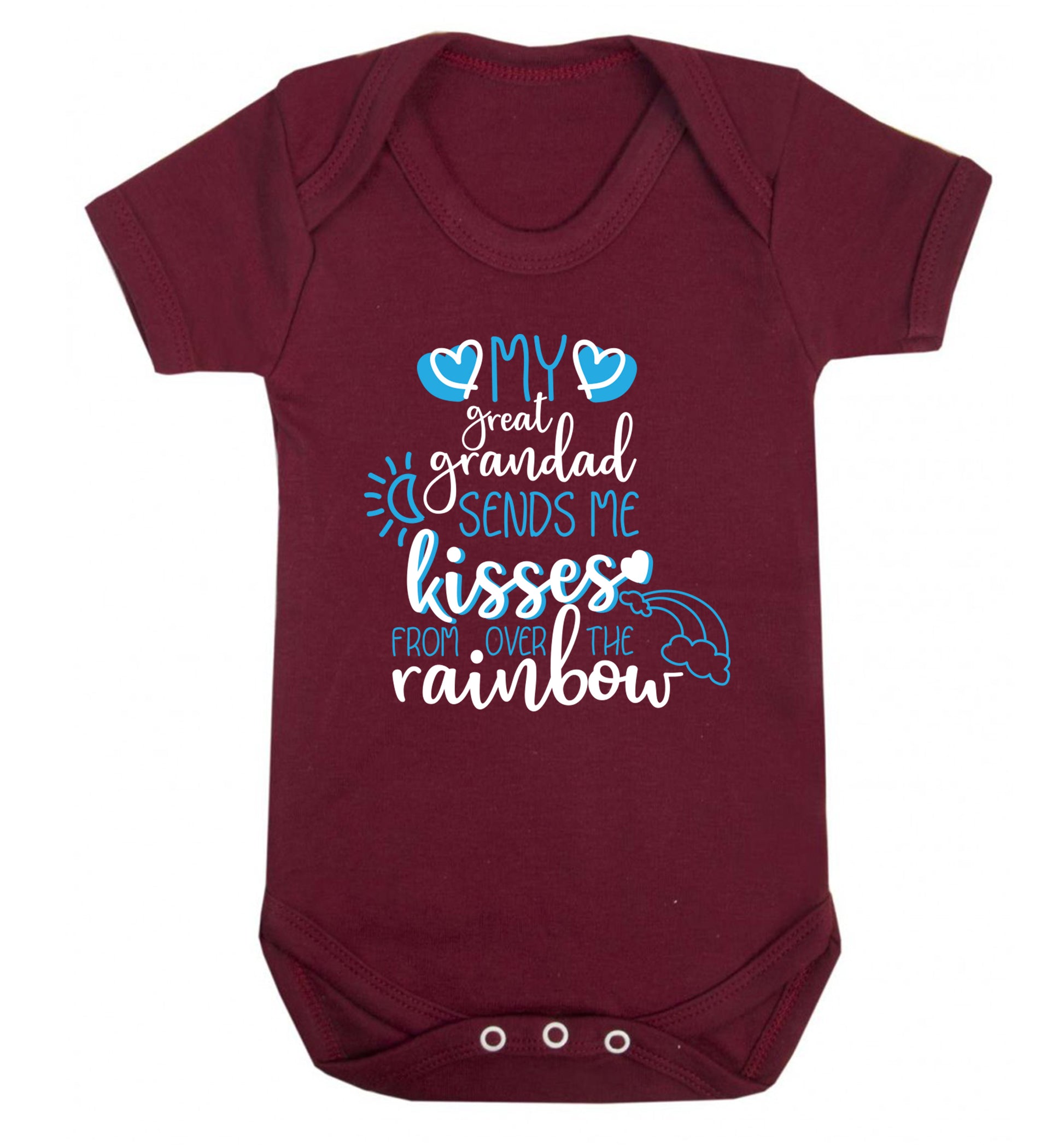 My great grandad sends me kisses from over the rainbow Baby Vest maroon 18-24 months