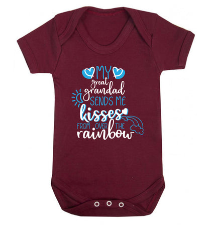 My great grandad sends me kisses from over the rainbow Baby Vest maroon 18-24 months