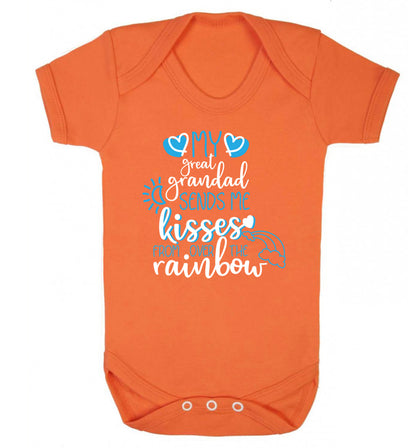 My great grandad sends me kisses from over the rainbow Baby Vest orange 18-24 months
