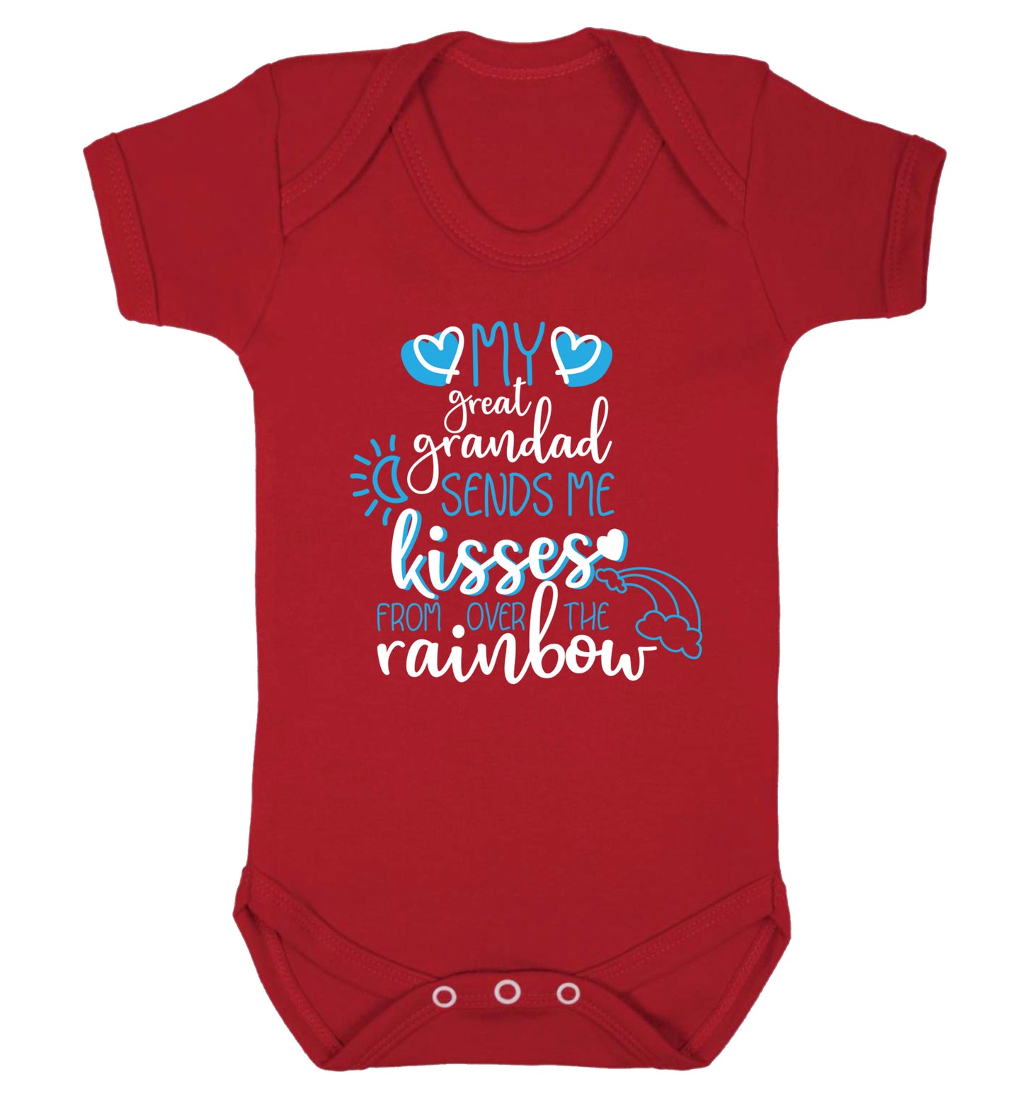 My great grandad sends me kisses from over the rainbow Baby Vest red 18-24 months