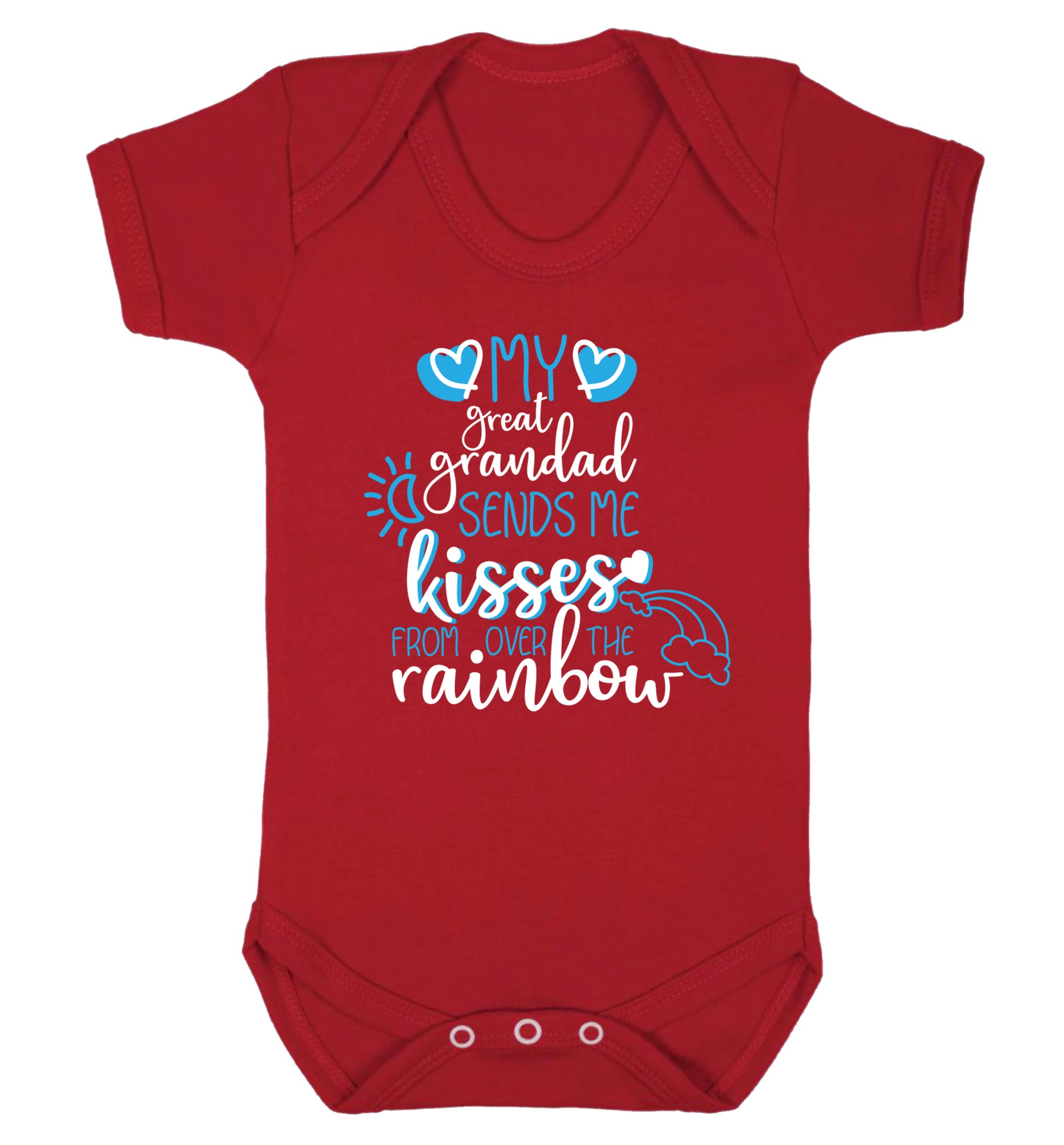 My great grandad sends me kisses from over the rainbow Baby Vest red 18-24 months