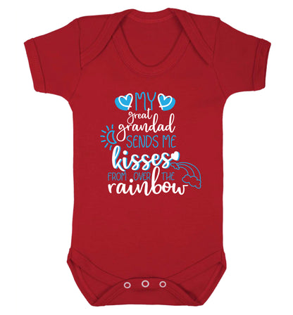 My great grandad sends me kisses from over the rainbow Baby Vest red 18-24 months