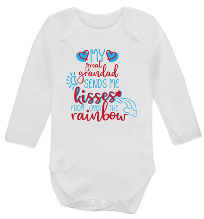 My great grandad sends me kisses from over the rainbow Baby Vest long sleeved white 6-12 months