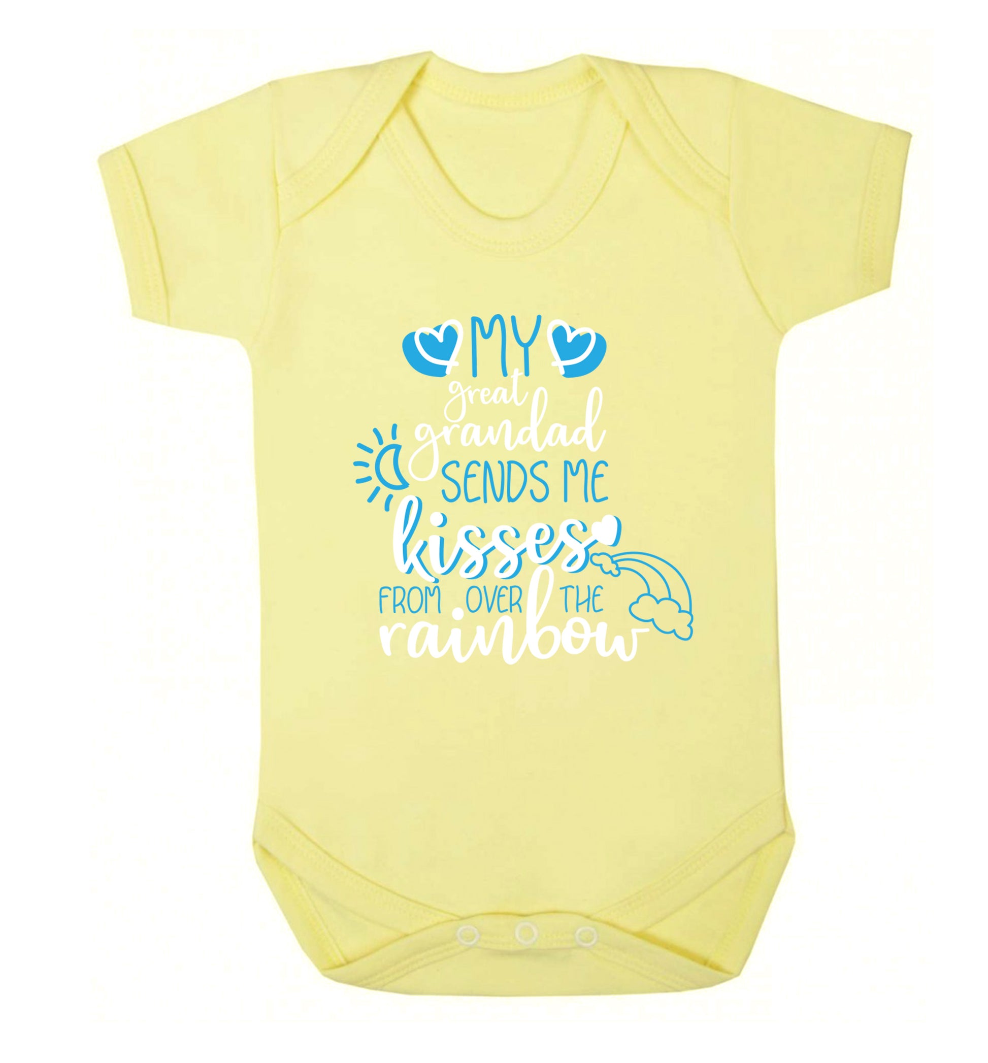 My great grandad sends me kisses from over the rainbow Baby Vest pale yellow 18-24 months