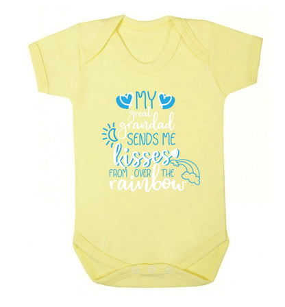 My great grandad sends me kisses from over the rainbow Baby Vest pale yellow 18-24 months