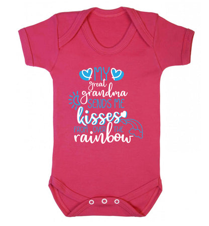 My great grandma sends me kisses from over the rainbow Baby Vest dark pink 18-24 months