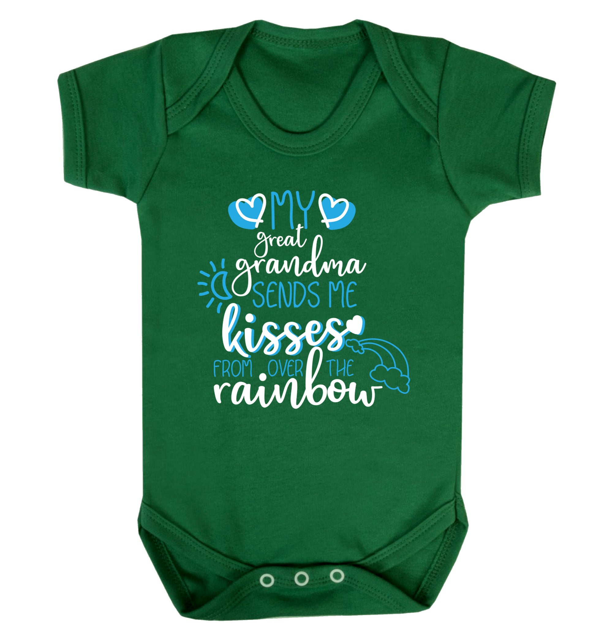 My great grandma sends me kisses from over the rainbow Baby Vest green 18-24 months