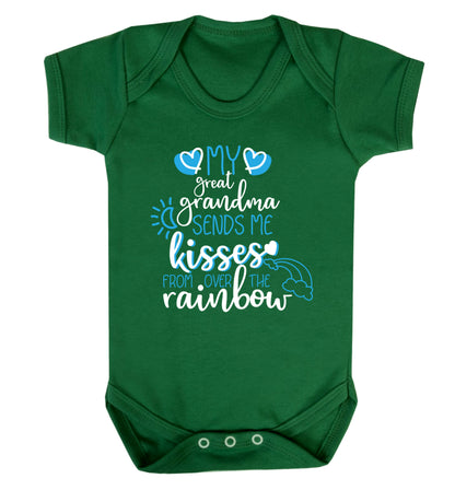 My great grandma sends me kisses from over the rainbow Baby Vest green 18-24 months