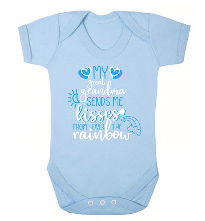 My great grandma sends me kisses from over the rainbow Baby Vest pale blue 18-24 months
