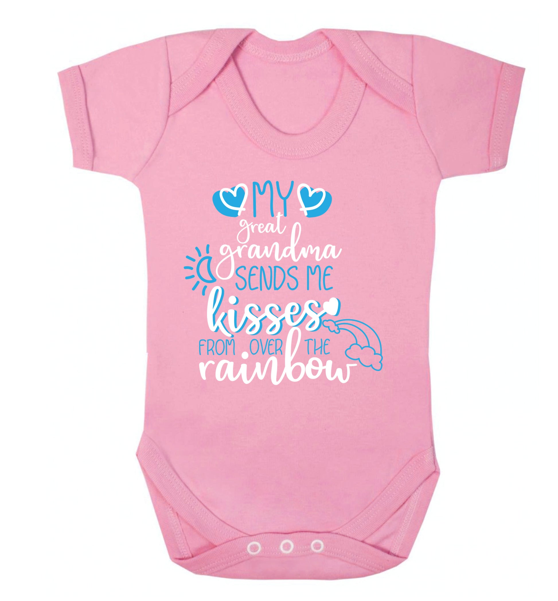 My great grandma sends me kisses from over the rainbow Baby Vest pale pink 18-24 months