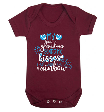 My great grandma sends me kisses from over the rainbow Baby Vest maroon 18-24 months
