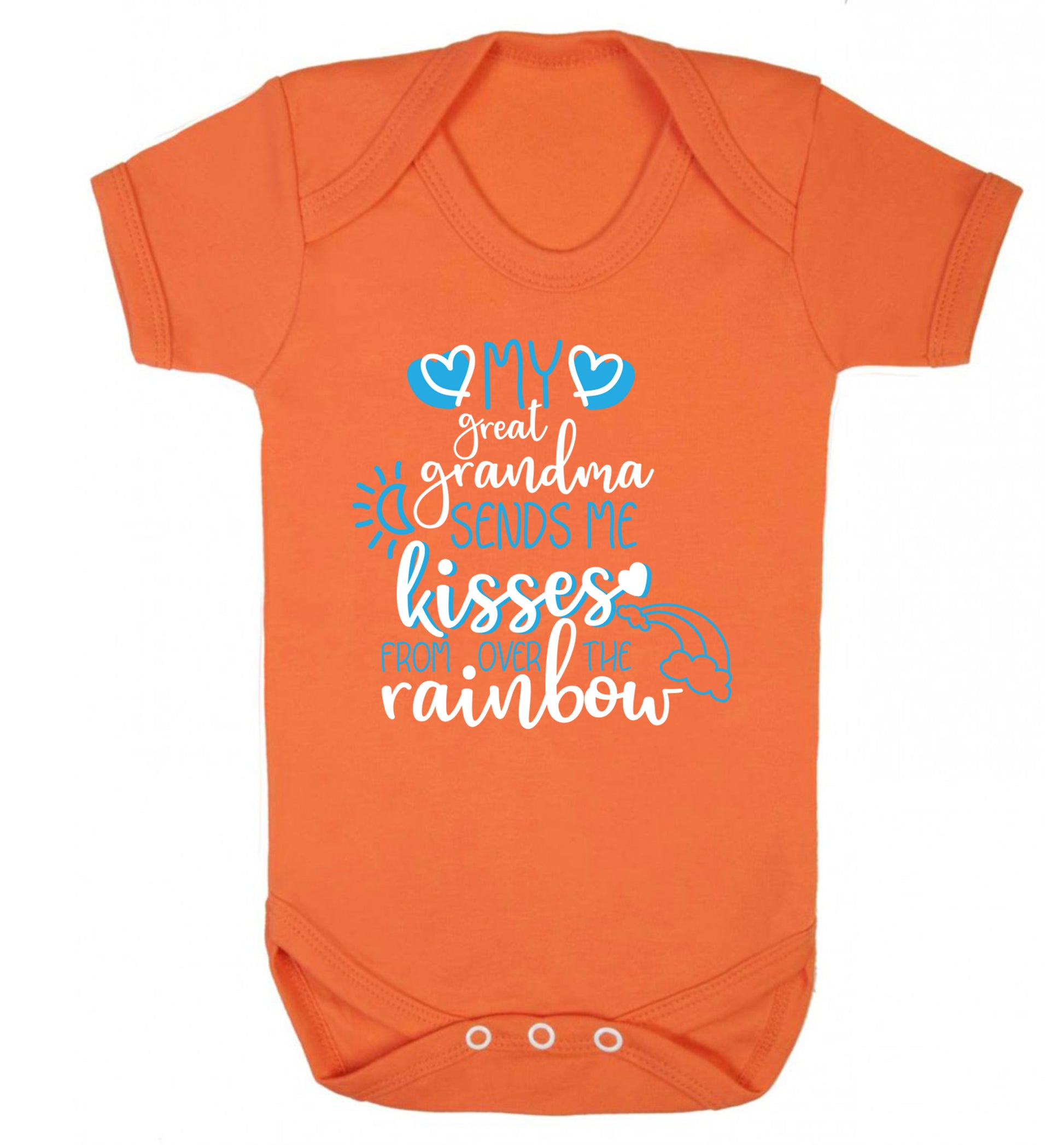 My great grandma sends me kisses from over the rainbow Baby Vest orange 18-24 months