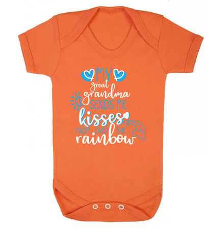 My great grandma sends me kisses from over the rainbow Baby Vest orange 18-24 months