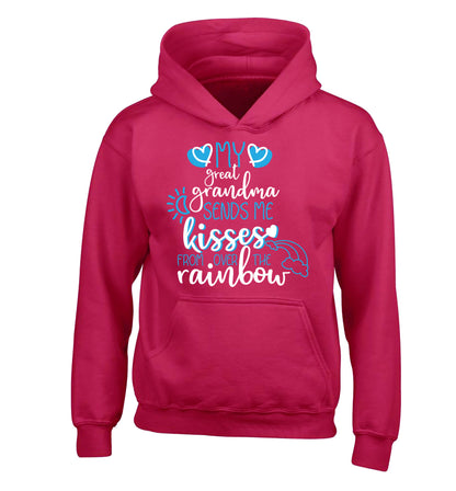 My great grandma sends me kisses from over the rainbow children's pink hoodie 12-13 Years