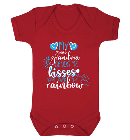 My great grandma sends me kisses from over the rainbow Baby Vest red 18-24 months